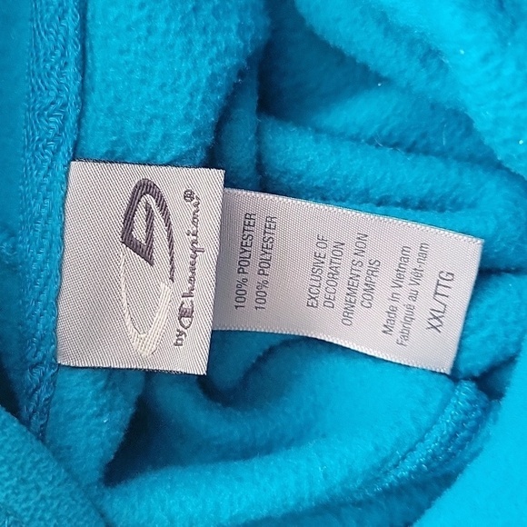 Champion 🏆 XXL tunic pullover sweater sweatshirt turquoise blue 💙 - Picture 6 of 6